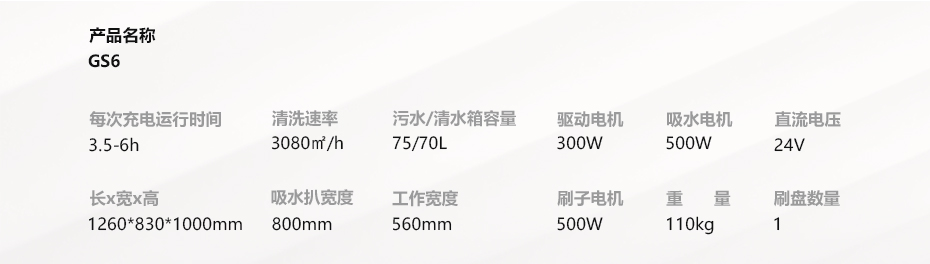 技術參數GS6