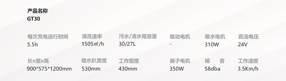 技術參數GT30