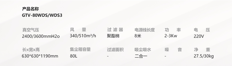 技術參數GTV80