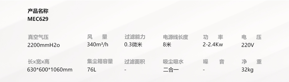 技術參數MEC629